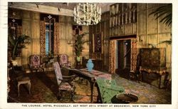 The Lounge, Hotel Piccadilly; 227 West 45th Street at Broadway Postcard