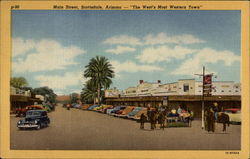 Main Street, Scottsdale - "The West's Most Western Town" Postcard