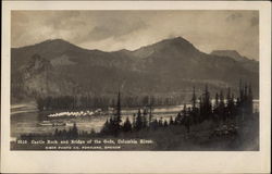 Castle Rock and Bridge of the Gods, Columbia River Cascade Locks, OR Postcard Postcard