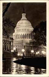 The Capitol Building at Night Washington, DC Washington DC Postcard Postcard