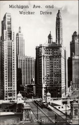 Michigan Ave and Wacker Drive Chicago, IL Postcard Postcard