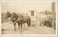 Mail Delivery Wagon, Horse Drawn Transportation Postcard Postcard