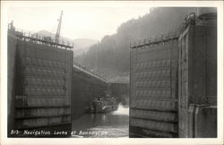 View of Navigation Locks at Bonneville Dam Oregon Postcard Postcard