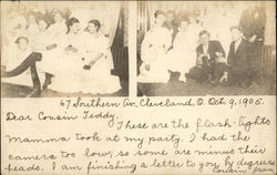 Two views of guests at a party in 1905 Cleveland, OH Postcard Postcard