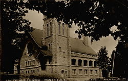 Central M. E. Church Mansfield, OH Postcard Postcard