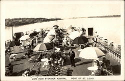 "Lido" Deck, Steamer Admiral, Port of St, Louis Postcard