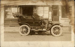 Man in Old Car Wallpaper & Barber Shops Postcard