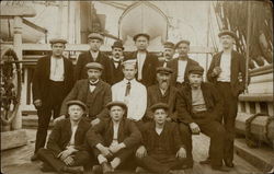 Group of sailors on boat Postcard