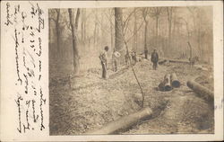 Loggers in the Forest Postcard