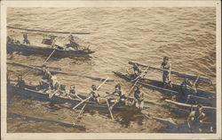 Natives in Log Rafts Postcard