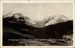 Timbered basin, Taylor's Fork & Taylor Peak Gallatin Gateway, MT Postcard Postcard