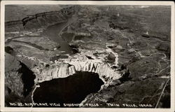 Airplane view of Shoshone Falls Postcard