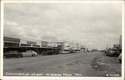 View of Commercial Street in Aransas Pass, Texas Postcard