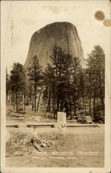 Looking Up at the Devils Tower National Monument Wyoming Postcard Postcard