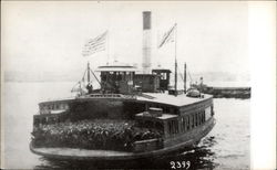 A Ferry Loaded with People Ferries Postcard Postcard