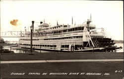 Steamer, Capitol on Mississippi River Postcard