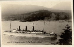 R.M.S. Empress of Asia leaving Vancouver Harbour Postcard