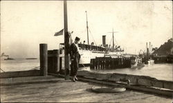 Woman on the docks Postcard