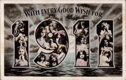 With every good wish for 1911 New Year's Postcard Postcard