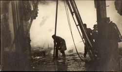 Fire Fighting Scene Postcard