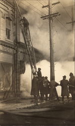 Fire Fighting Scene Postcard