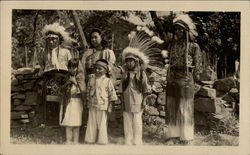 Native American Children in Traditional Dress Postcard