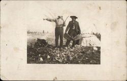 Two Indians pointing way Postcard