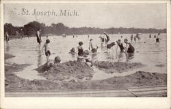 Bathing Scene St. Joseph, MI Postcard Postcard