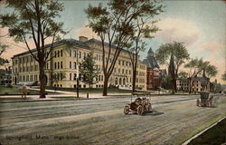 High School Springfield, MA Postcard Postcard