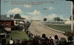 Watching the Airship from Sears, Roebuck & Co's. Exhibit, Illinois State Fair Grounds Postcard