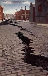 Result of earthquake in street San Francisco, CA Postcard Postcard