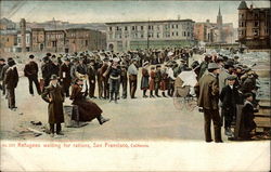 Refugees Waiting For Rations Postcard