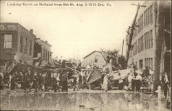 Looking North on Holland from 8th St. Aug. 3 1915 Erie, PA Postcard Postcard