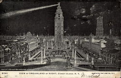 View of Dreamland at Night Postcard