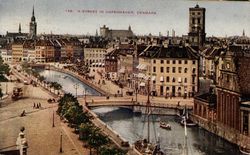 A street in Copenhagen, Denmark - the Danish Capital Postcard Postcard