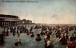 Bathing in the Gulf of Mexico Galveston, TX Postcard Postcard