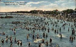 Bathing Scene, Lake Michigan Postcard