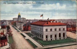 United States Mint and State Capitol Postcard