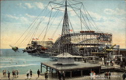 Amusements at Long Beach Postcard