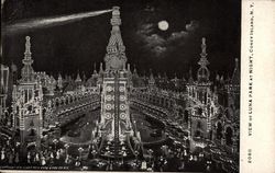 View of Luna Park at Night Postcard