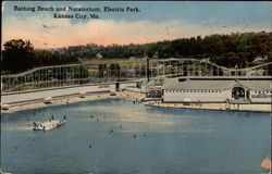 Bathing Beach and Natatorium Electric park Postcard