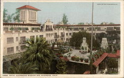 Patio, Glenwood Mission Inn Postcard