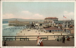 View of Long Beach from the Boardwalk California Postcard Postcard