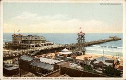 Birdseye View of Pier and Auditorium Long Beach, CA Postcard Postcard