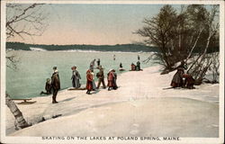 Skating on the Lakes at Poland Spring, Maine Postcard Postcard