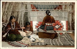 H-1936 Navaho Blanket Weavers, Indian Building Albuquerque, NM Postcard Postcard