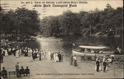 View of Bronx Lake from Boathouse, New York Zoological Park Postcard Postcard