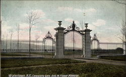 Cemetery Gate, George W. Flower Memorial Postcard