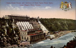 Hydro Power House, and Terminus of Great Hydro Power Canal Lower Niagara River, ON Canada Ontario Postcard Postcard