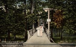 Entrance to Forest Park , Ballston Lake Postcard